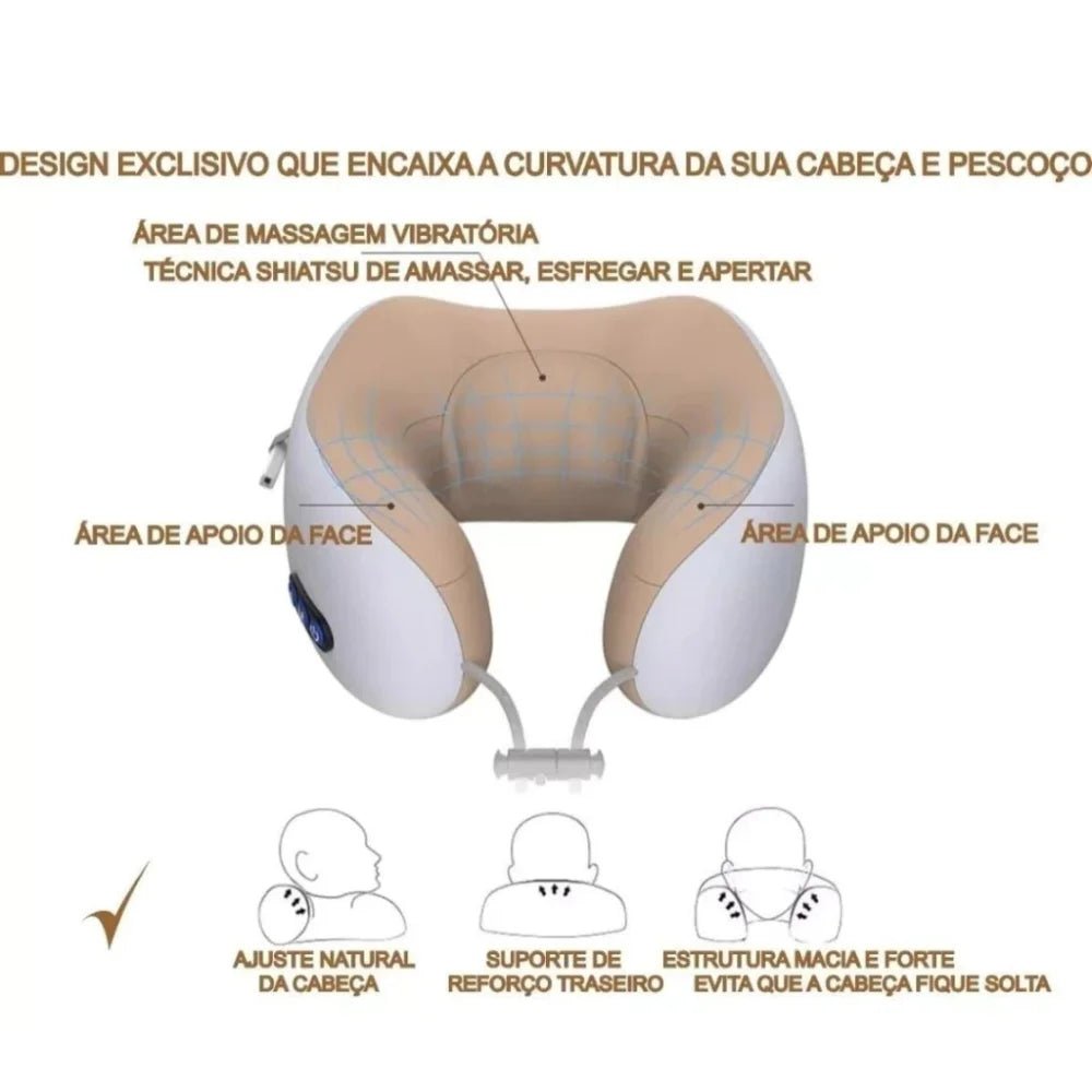 Travesseiro Massageador Cervical Recarregável - Tophik